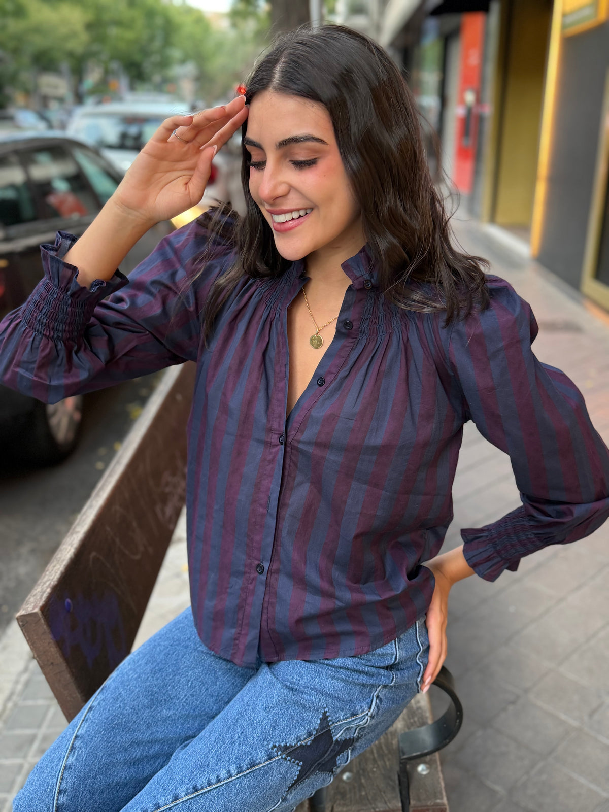 Camisa Raya Cuello Elástico