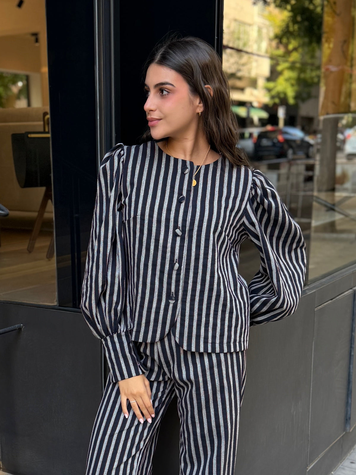Chaqueta Abotonado Raya