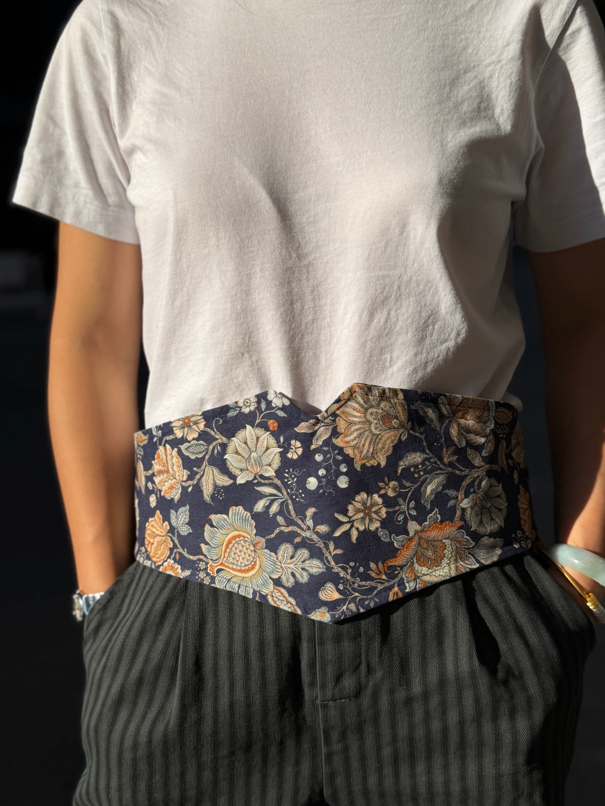 Fajín Reversible Estampado Azul
