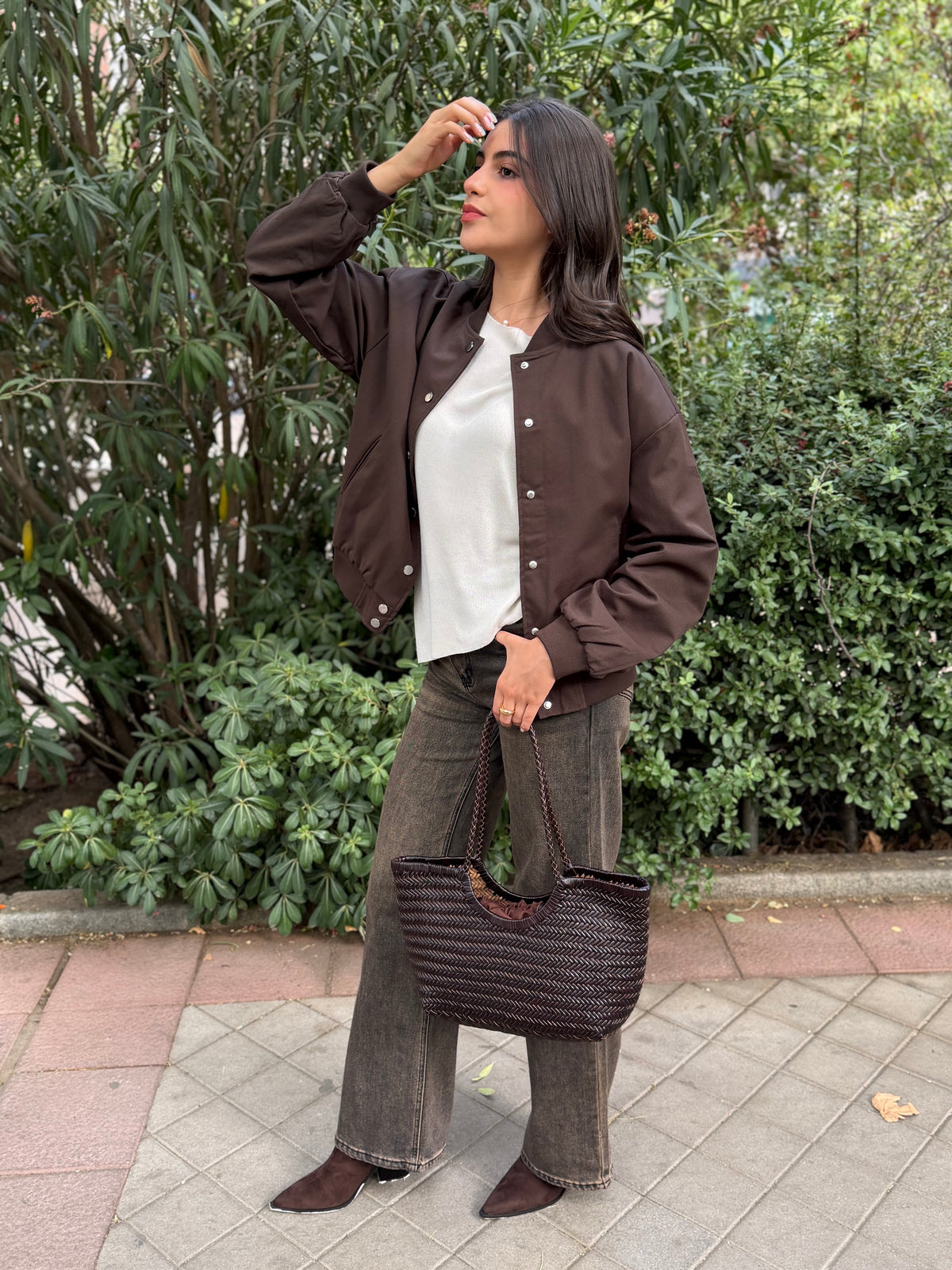 Bomber Liso Marrón