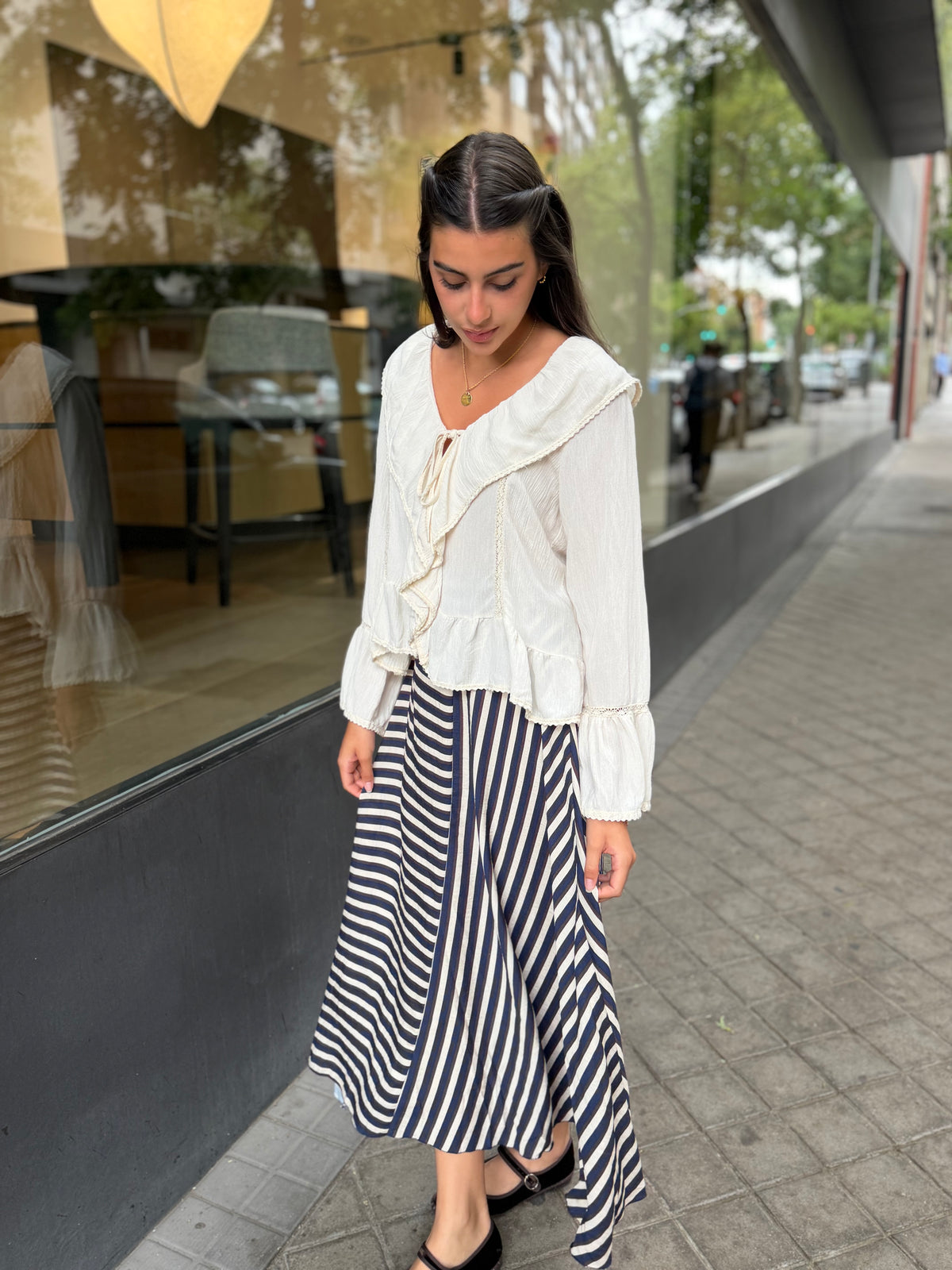 Falda Doble Linea Azul
