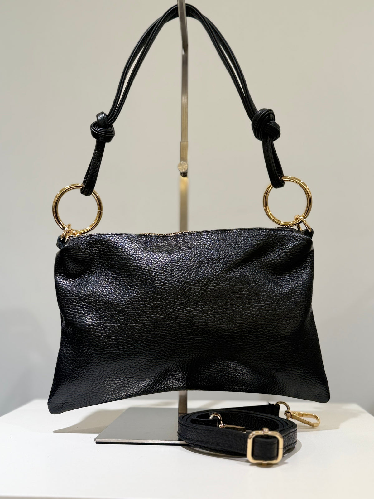 Bolso Piel Small Aro Negro