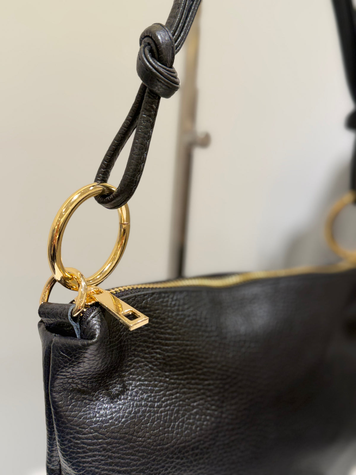Bolso Piel Small Aro Negro