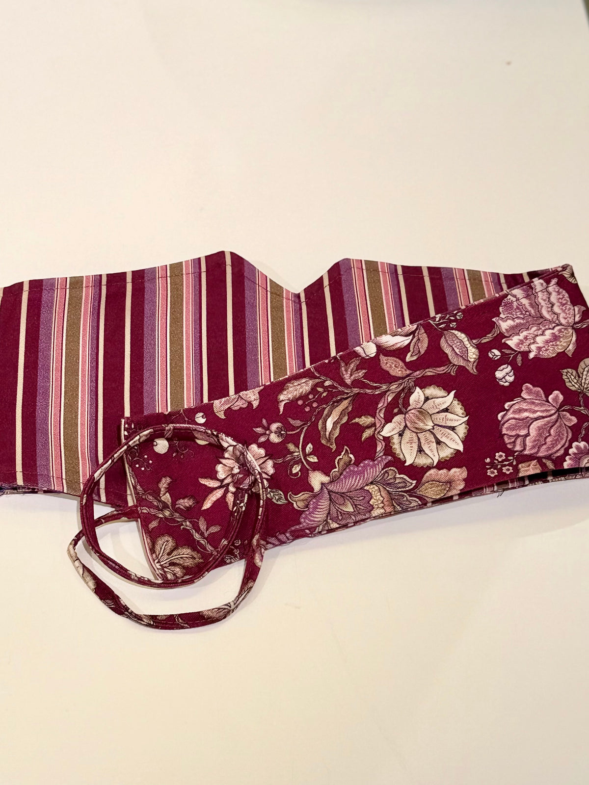 Fajín Reversible Estampado Burdeos