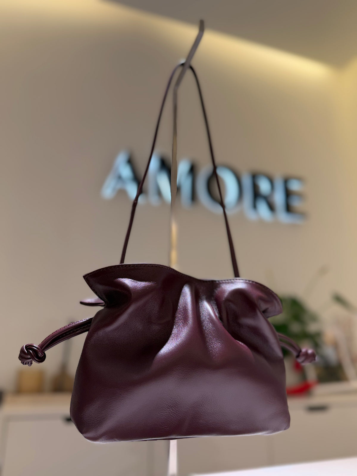 Bolso Piel Cierre Low Granate