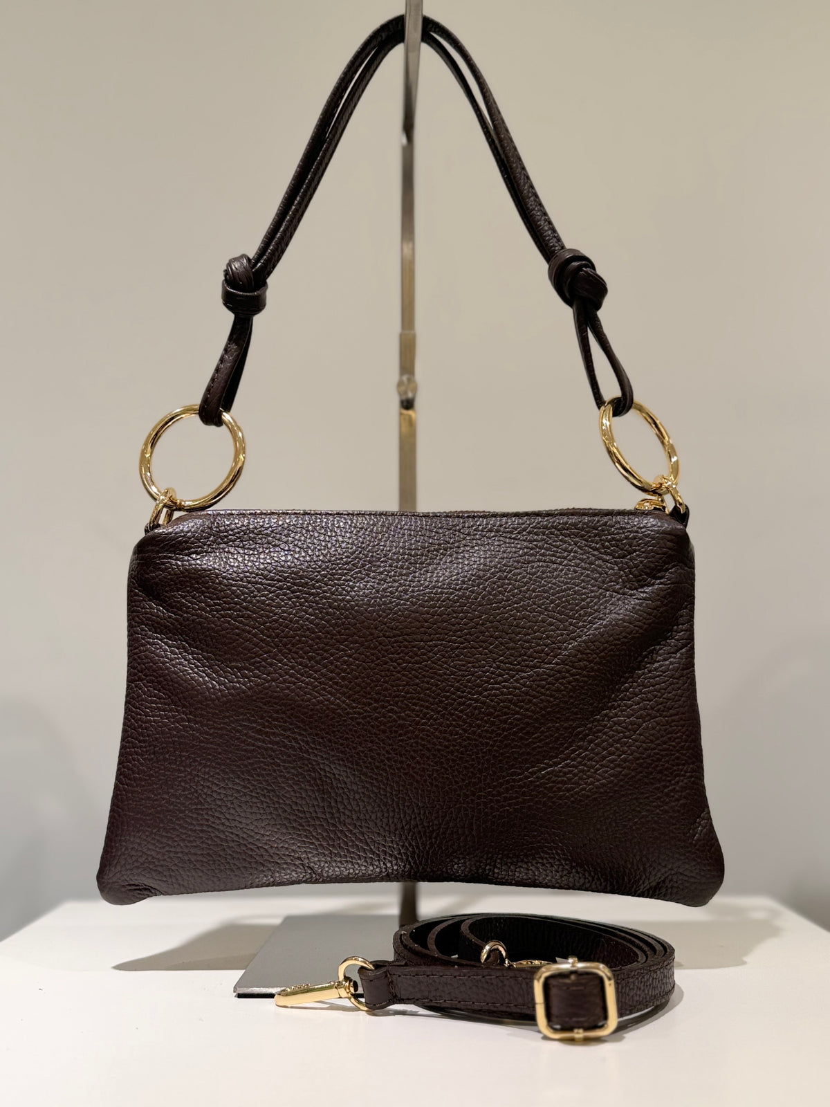 Bolso Piel Small Aro Marrón