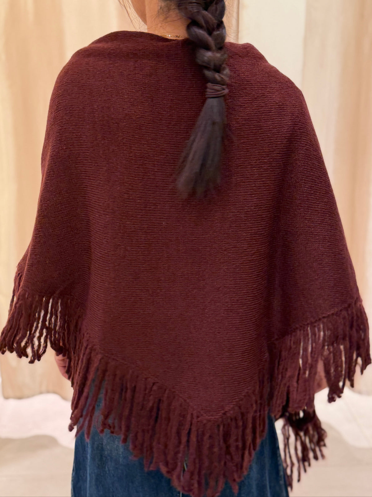 Poncho Flecos Granate