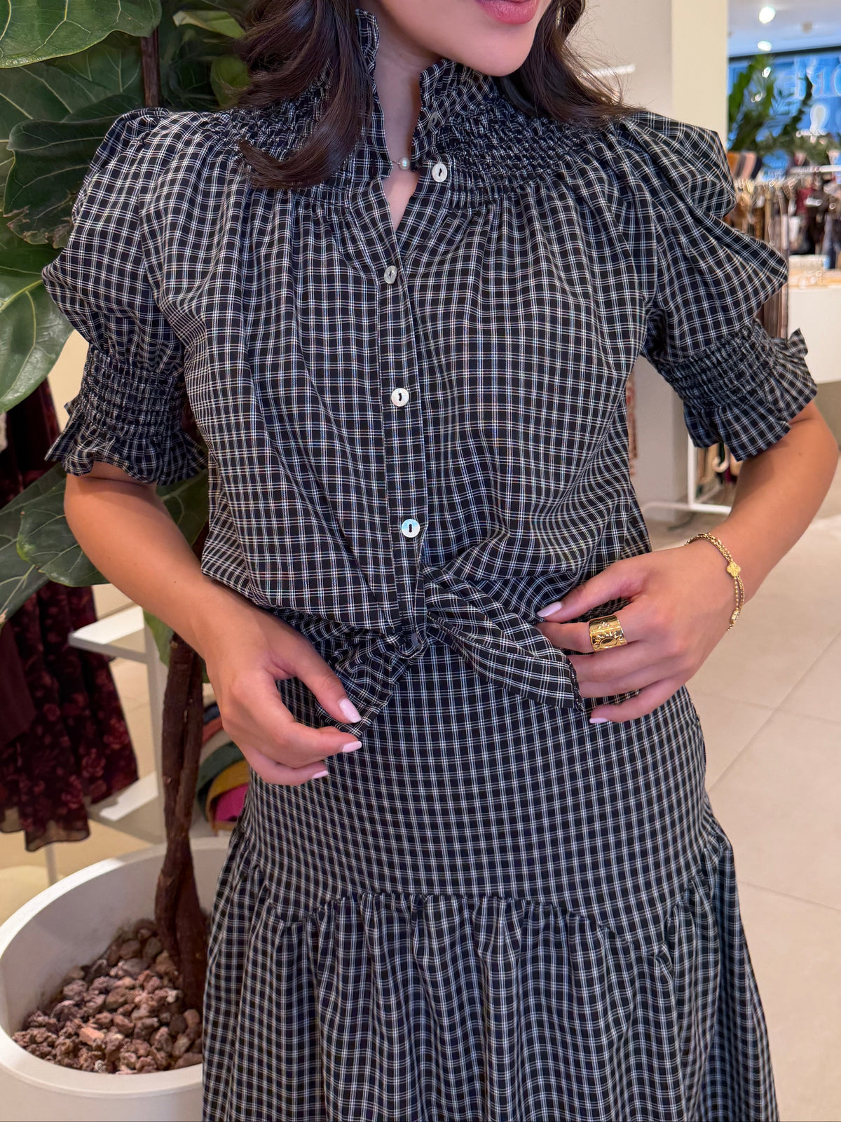 Camisa Cuello Elastic Cuadro