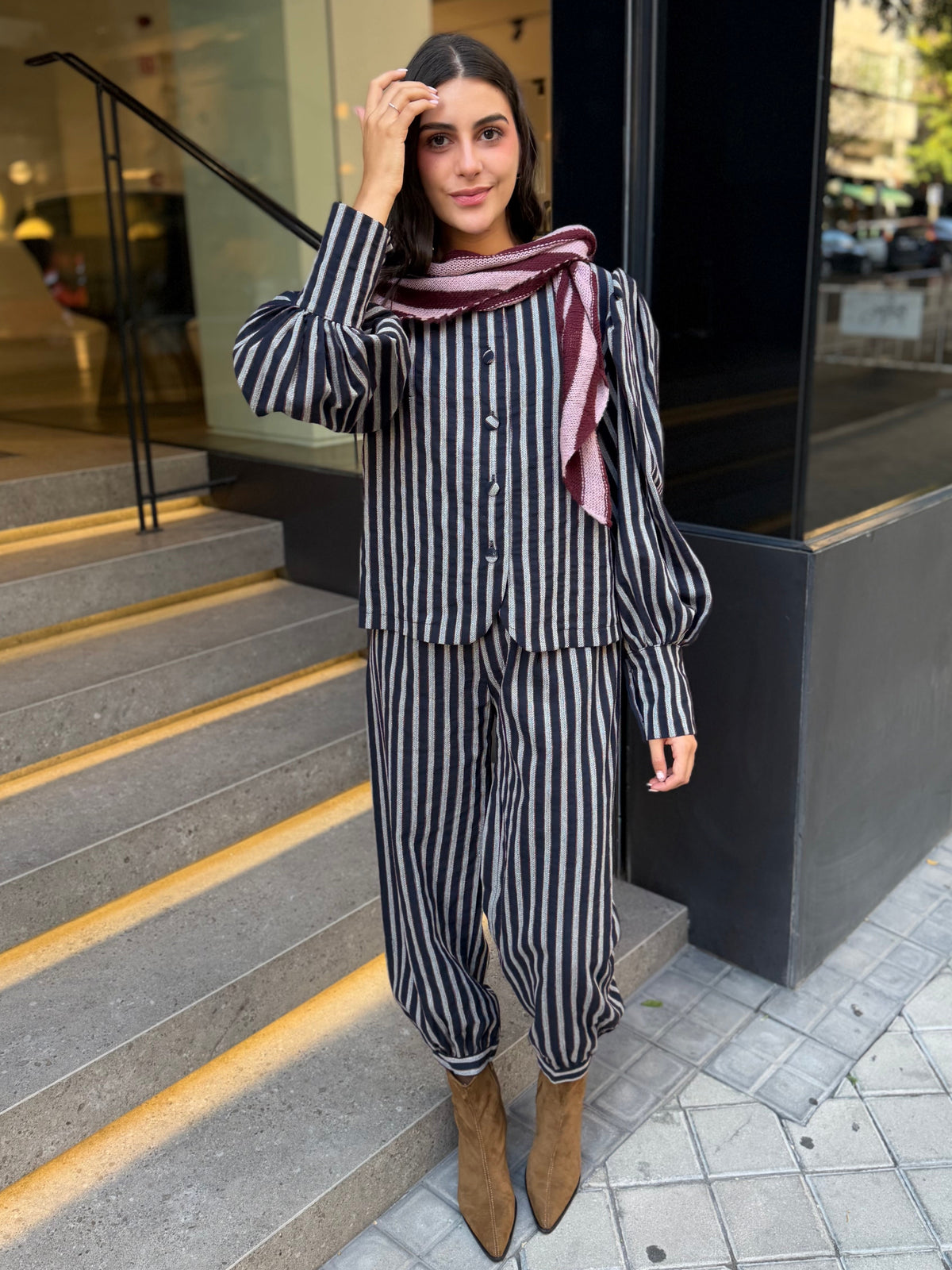 Chaqueta Abotonado Raya