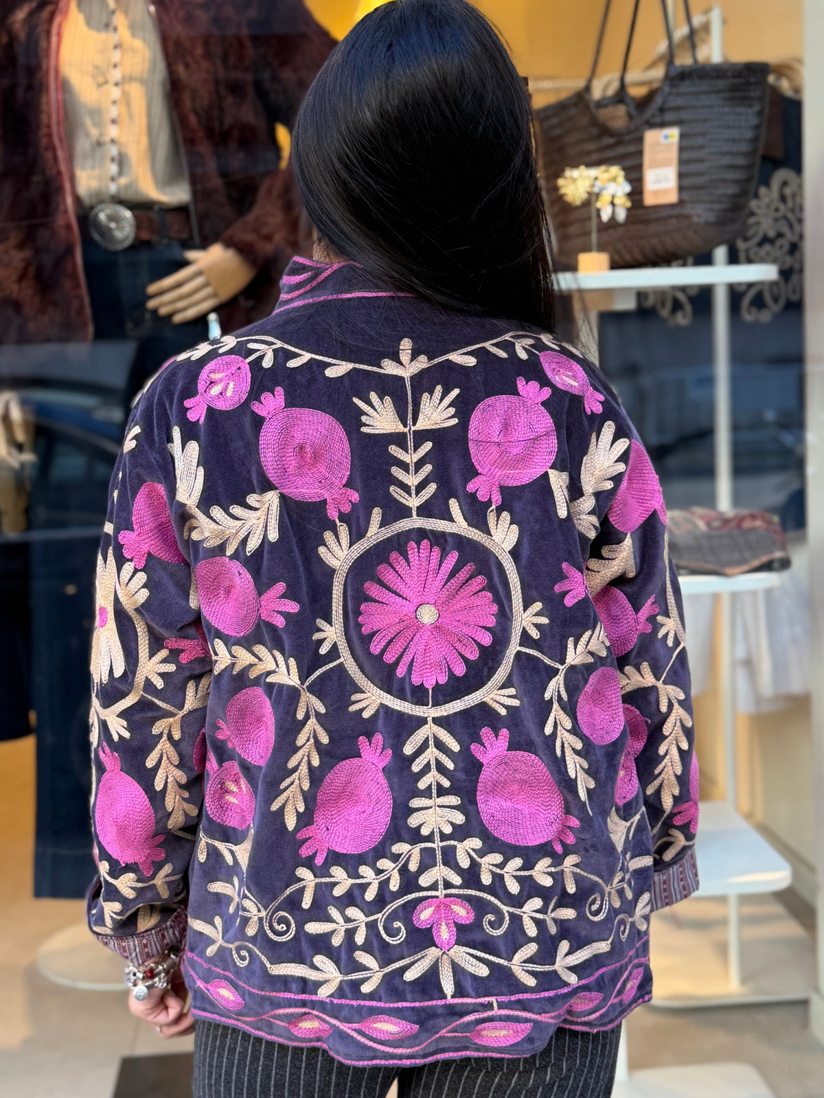 Chaqueta Bordada Algodón Rosa