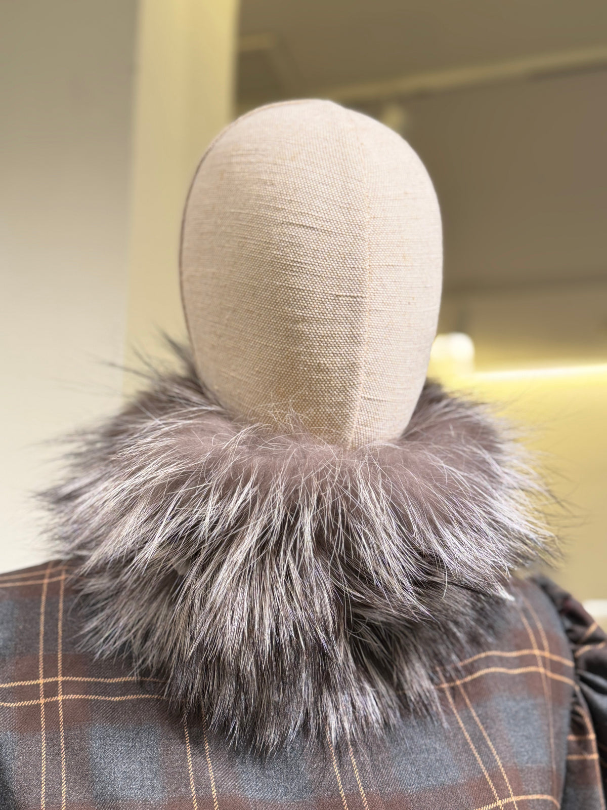 Cuello Piel Natural Elástico Gris