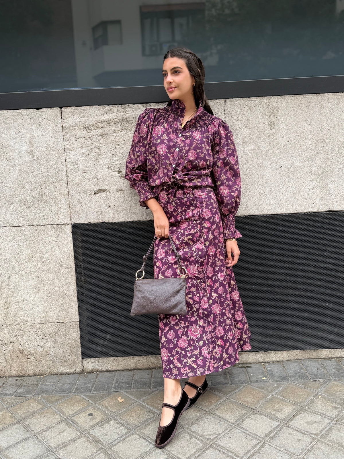 Camisa Estampada Cuello Elástico