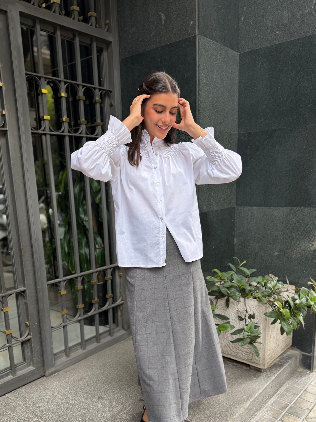 Camisa Blanca Manga C. Elastico