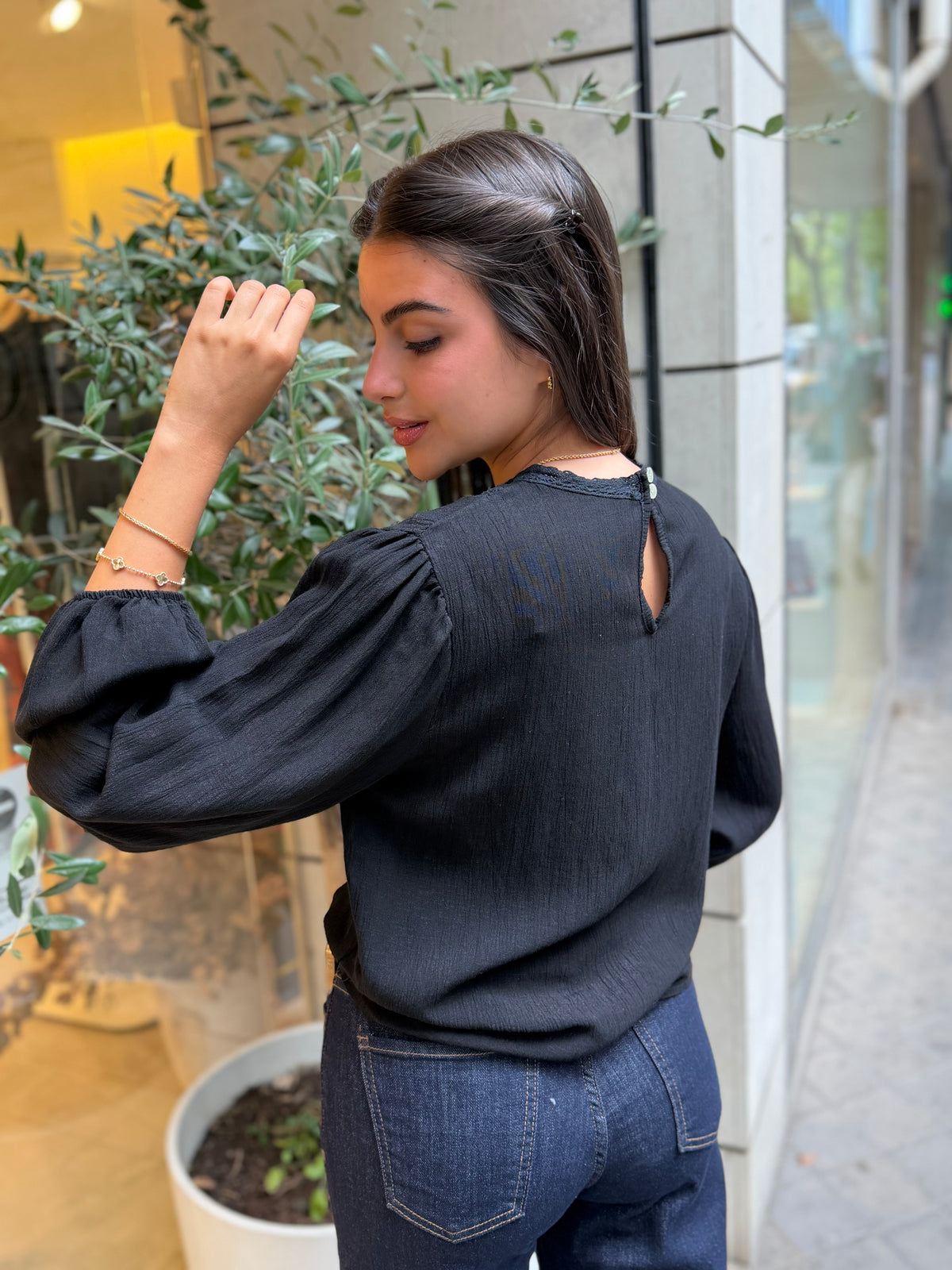 Blusa Brillo Inca Negro
