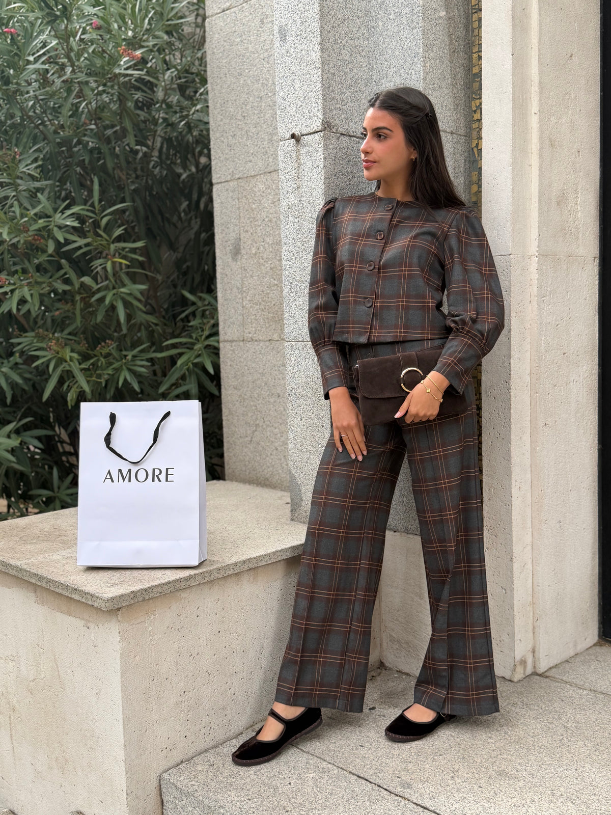 Pantalón Cuadros Líneas