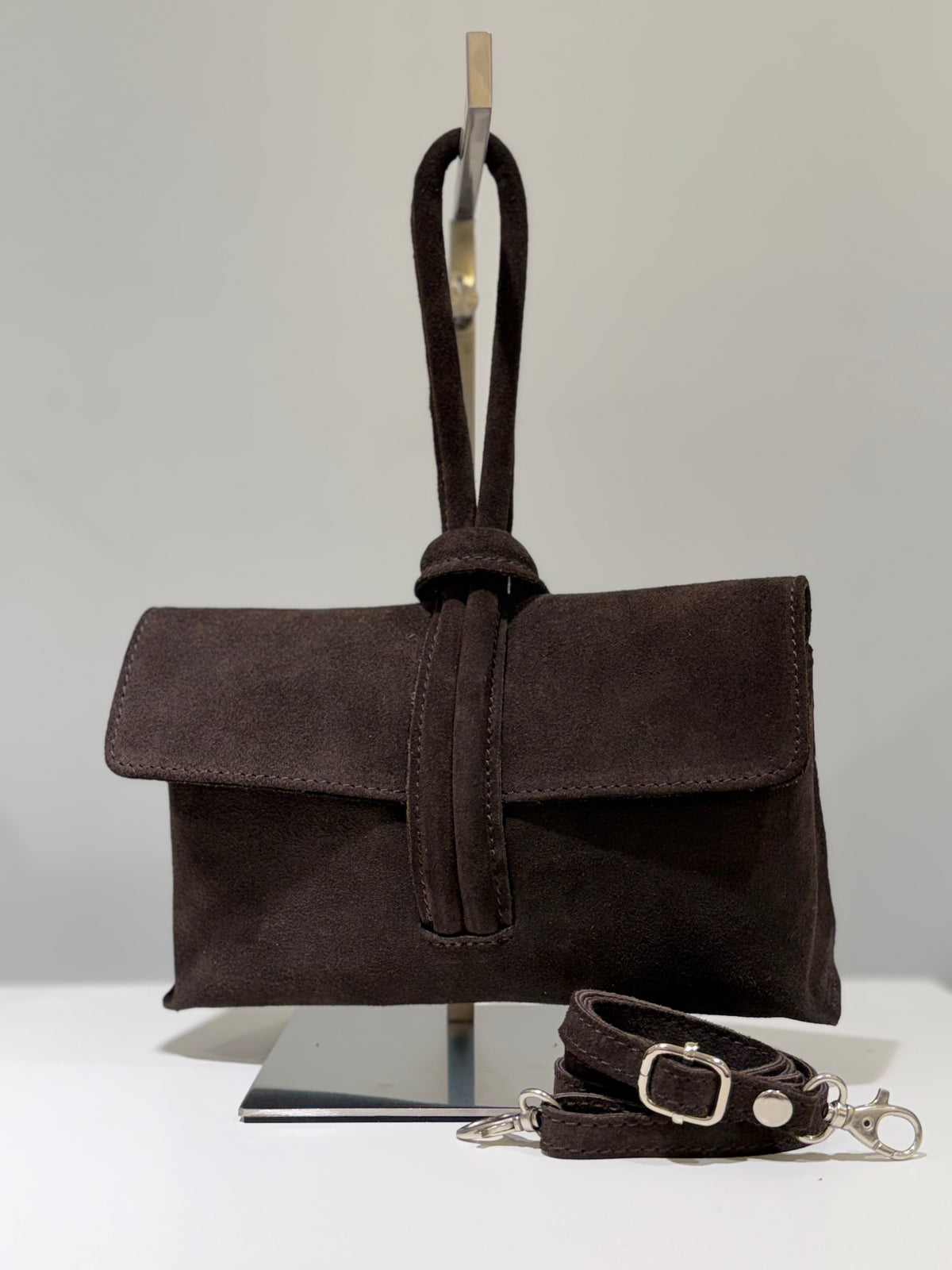 Bolso Piel Cerraje Oreo Marrón