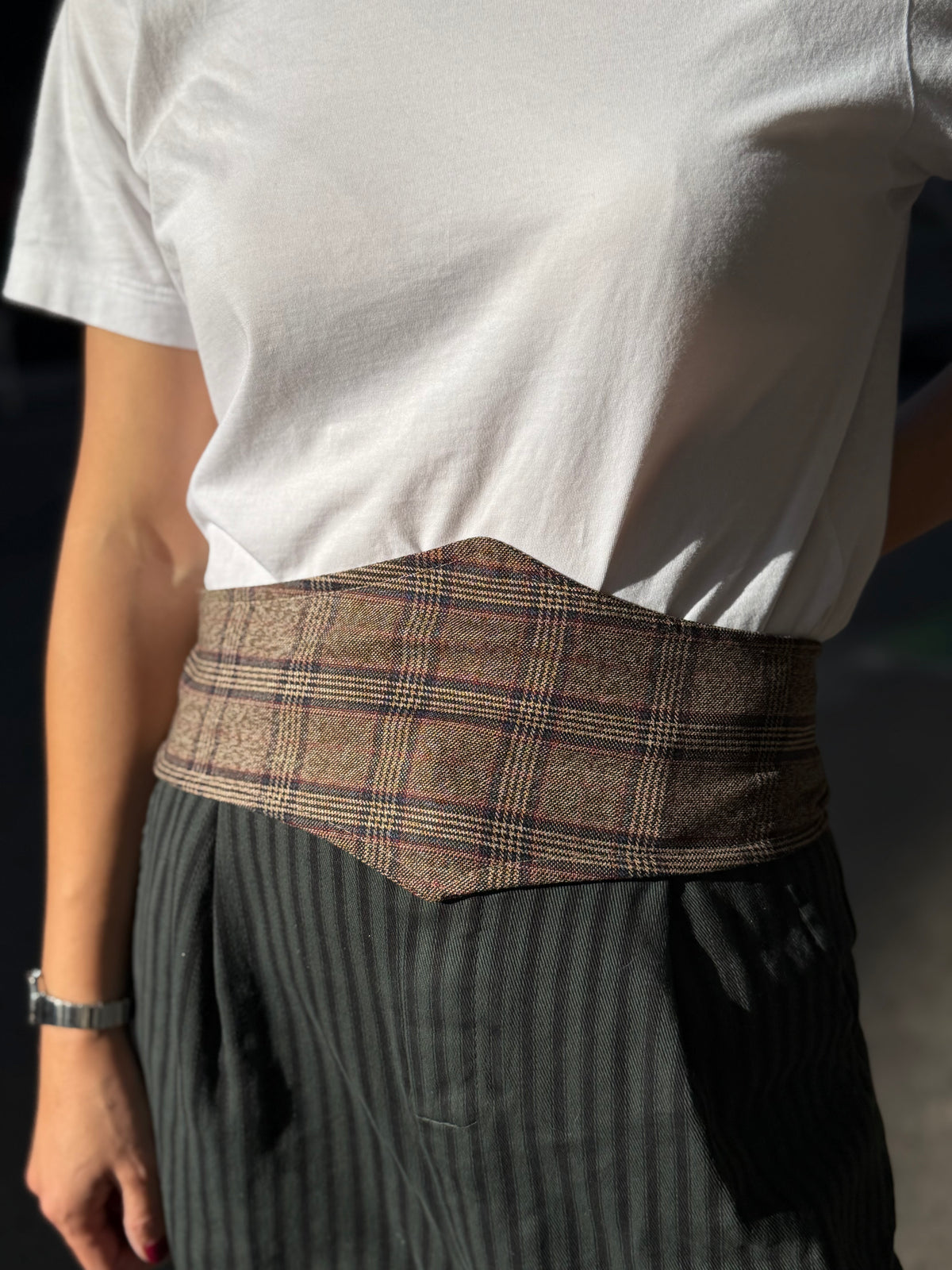 Fajín Estampado Cuadros Topo