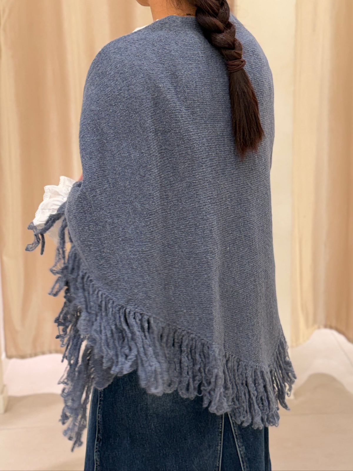 Poncho Flecos Azul