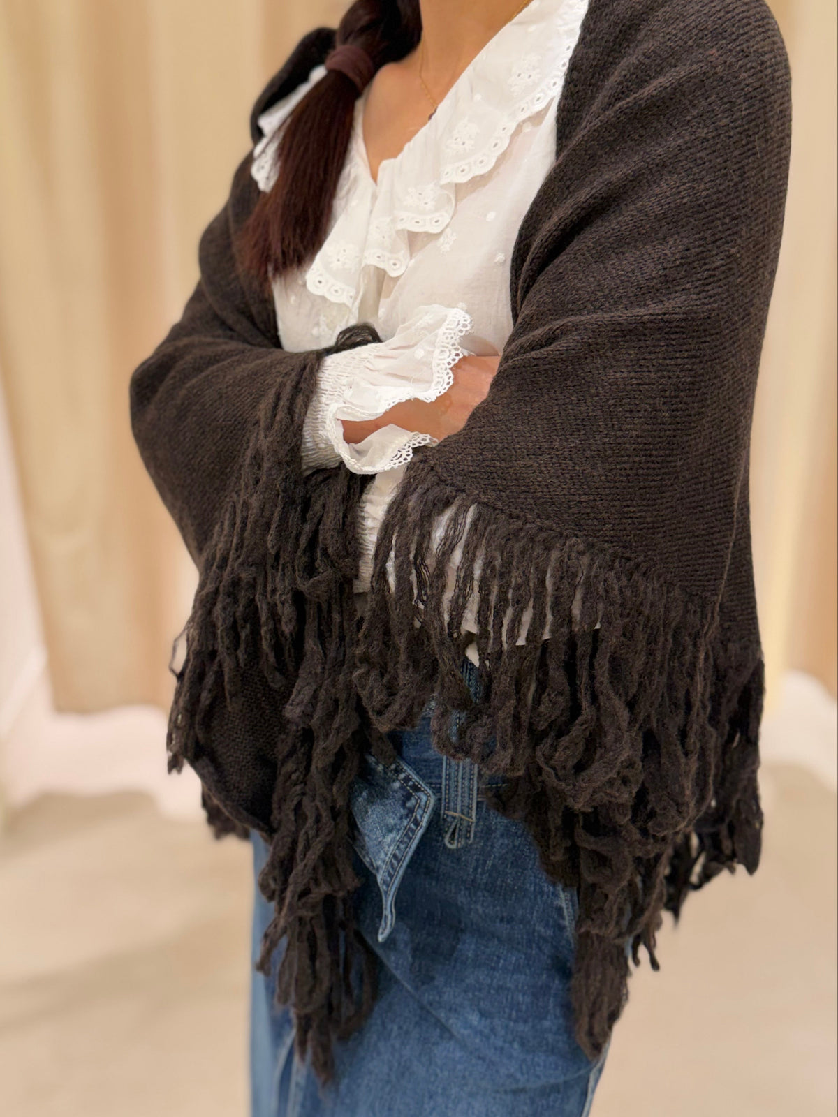 Poncho Flecos Marrón